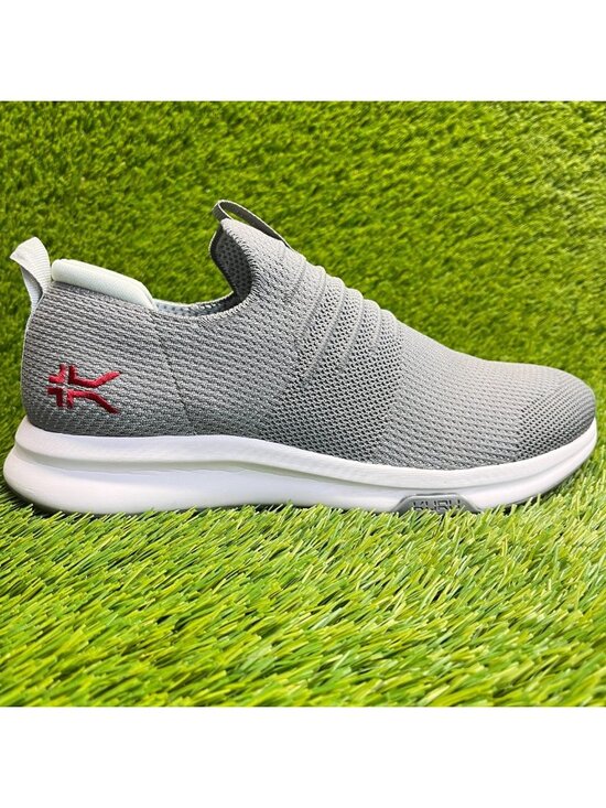 Kuru Atom Slip-On Mens Size 9.5 Gray White Athletic Walking Shoes Sneakers
